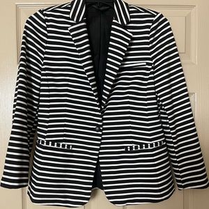 Black and white striped blazer